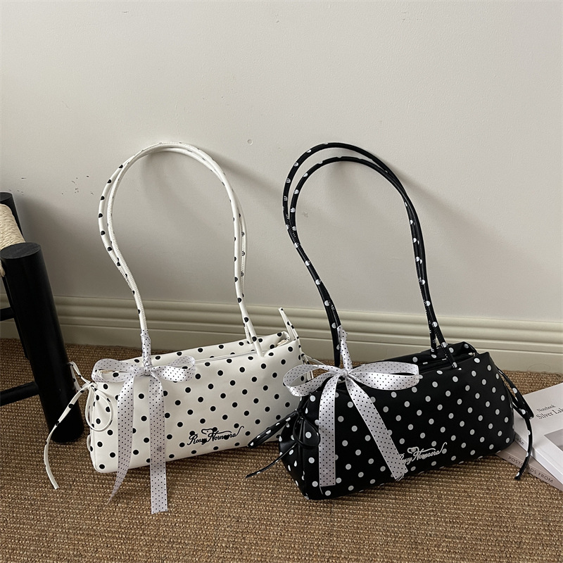 Underarm Bag for Women 2026 New Summer Trendy Niche Sweet Polka Dot Versatile Baguette Bag Commuter Versatile Pillow Bag