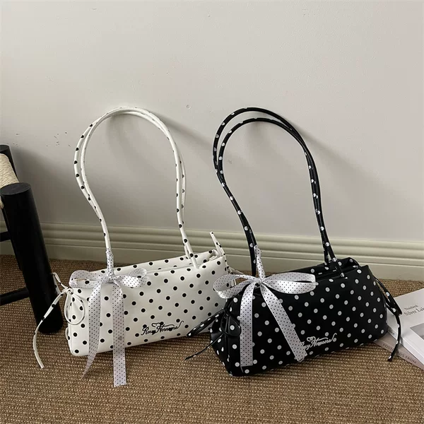 Underarm Bag for Women 2026 New Summer Trendy Niche Sweet Polka Dot Versatile Baguette Bag Commuter Versatile Pillow Bag