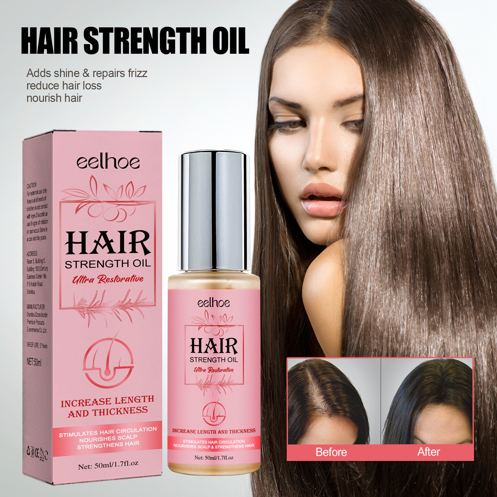 EELHOE Ätherisches Öl für dickes Haar spendet Feuchtigkeit, repariert trockenes und krauses Haar, nährt das Haar, beugt Haarausfall vor und stabilisiert das Haar_voghion.com