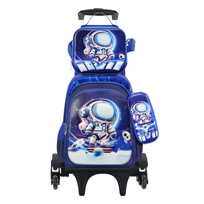 Nuevo tipo de bolsas de tirón de tres piezas de dibujos animados unicornio para niños mochila de espalda de gran capacidad para hombres