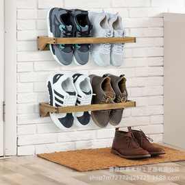 木质鞋子收纳架进门实木鞋架壁挂式鸭舌帽太阳帽展示架鞋子储存架