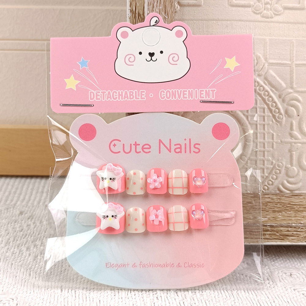 Venta directa de fábrica pegatinas de uñas para niñas dibujos animados para niños tabletas de uñas para niñas 10 parches de uñas lindas
