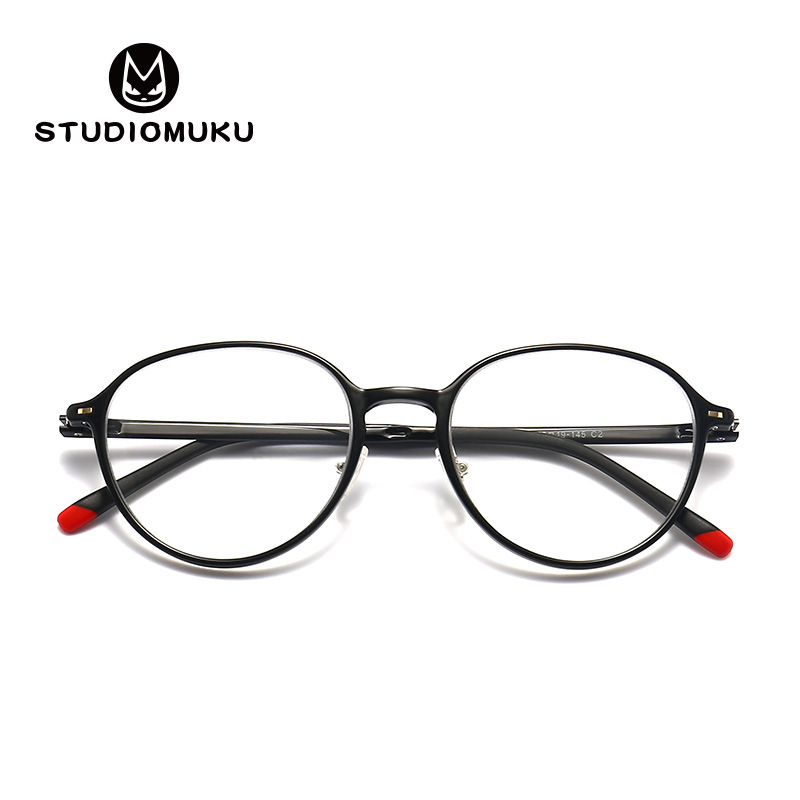 STUDIOMUKU mu gafas frescas gafas ultraligeras gafas de alta miopía marco grande marco redondo cara gafas marco image 5