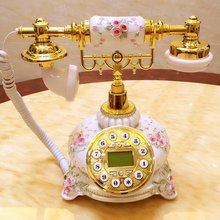 北欧陶瓷工艺品 蓝屏来电显示电话机 电镀家居工艺品 仿古摆件