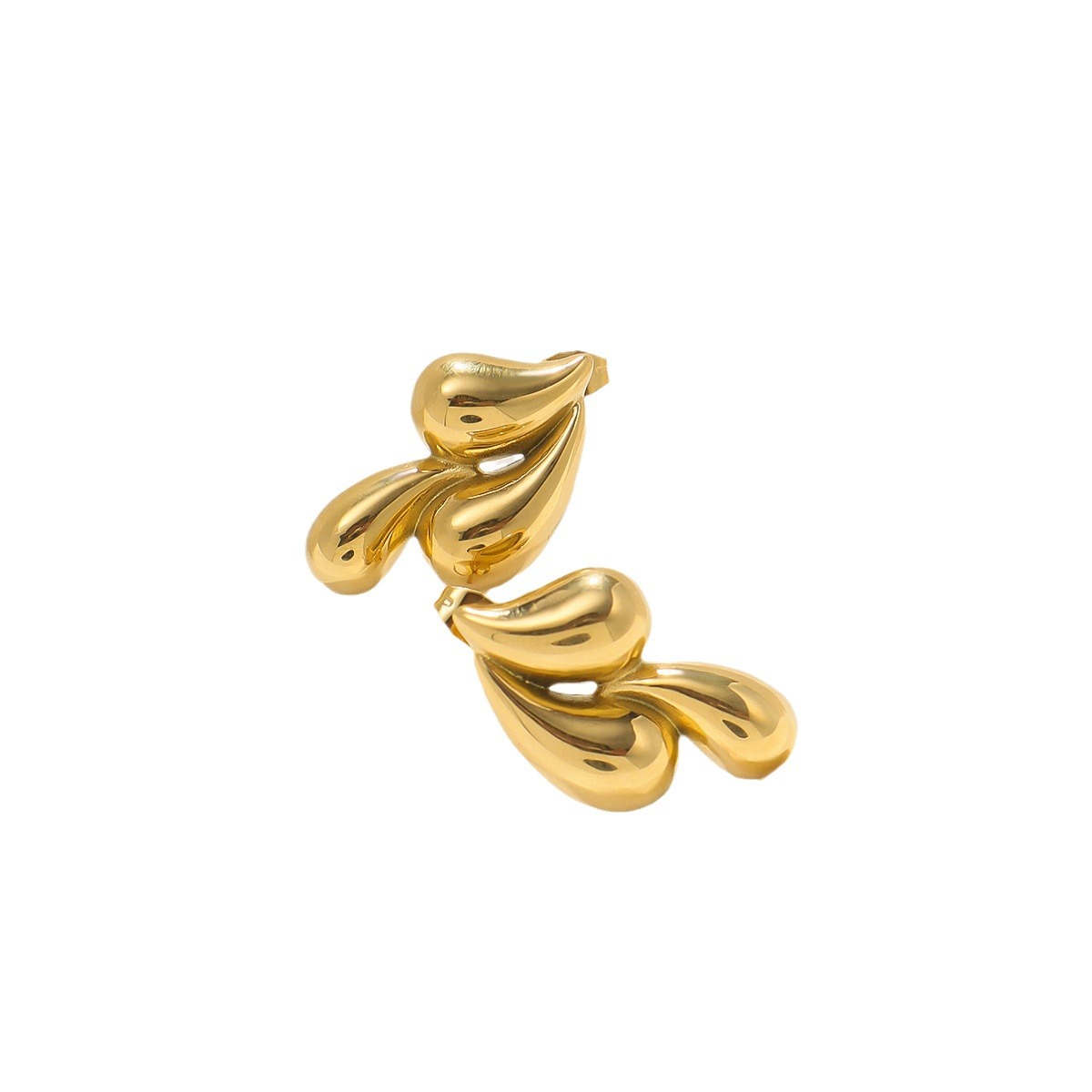 2024 nueva moda personalidad simple pendientes de gota de agua irregular nicho universal pernos de temperamento