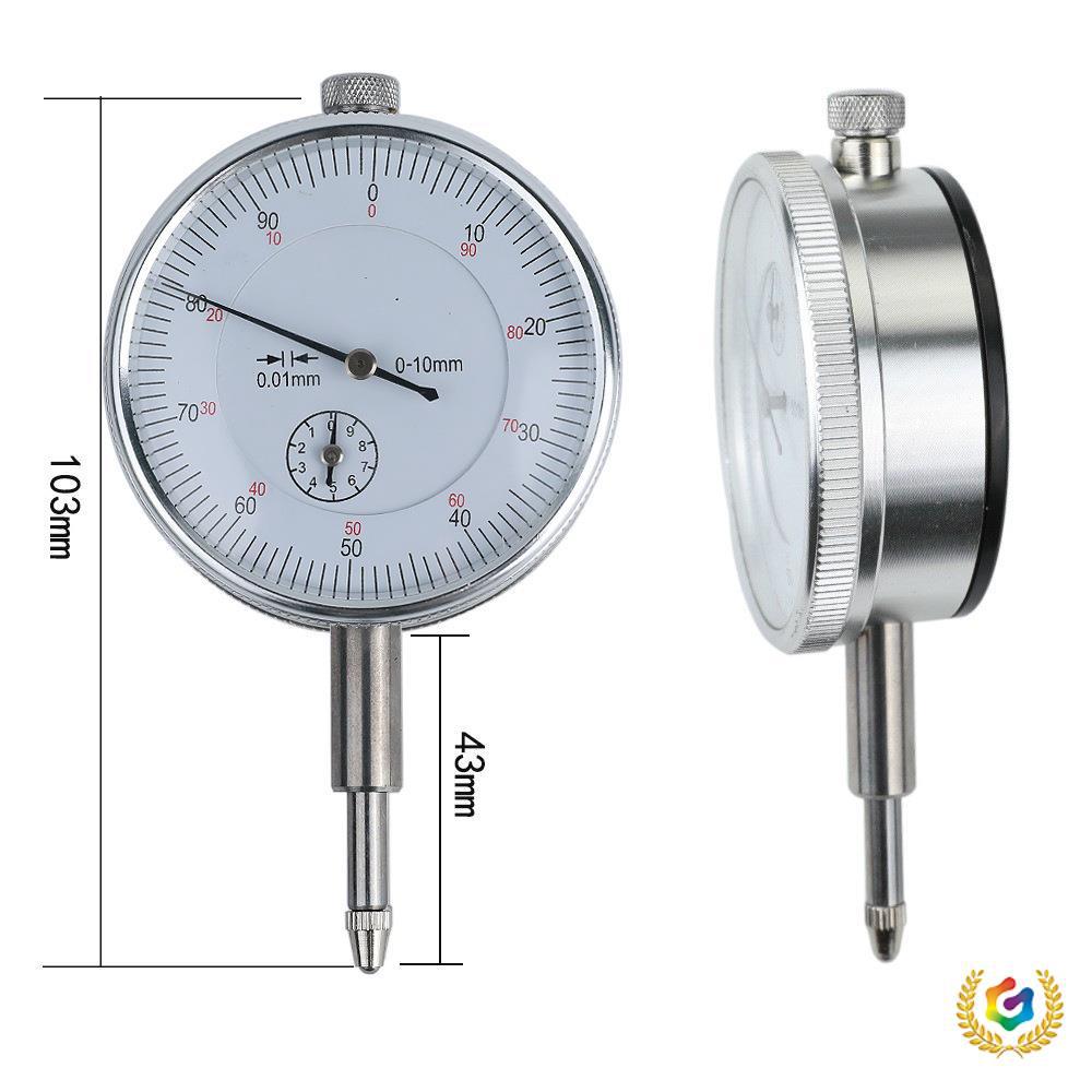⇝机械式百分表0-10mm精度0.01mm万向磁性表座一套指示表批发