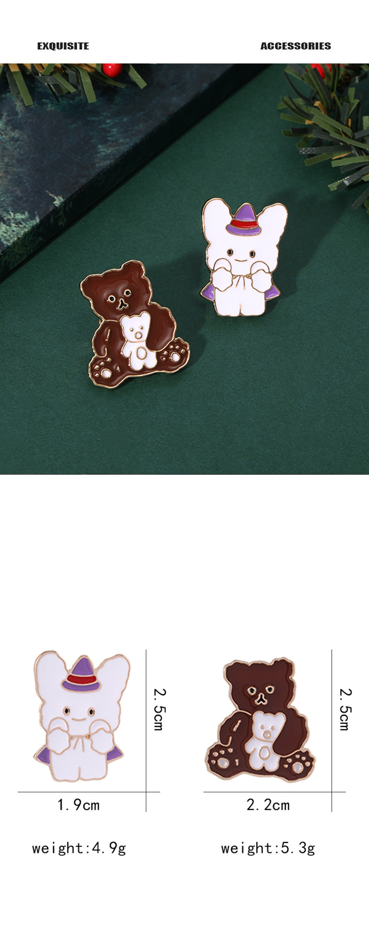 New Rabbit Animal Oil Drop Badge Brooch Enamel Badge Wholesale display picture 1