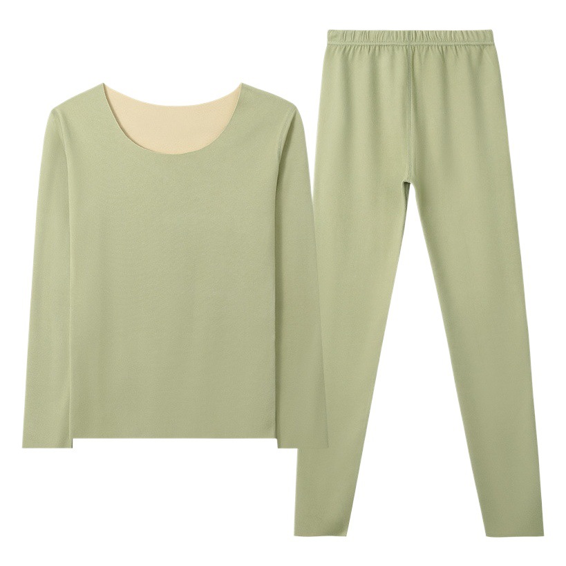 Calentamiento de ropa interior térmica de terciopelo para las mujeres forro de lana engrosada de doble cara cepillado traje de ropa interior térmica ropa de otoño pantalones largos para las mujeres