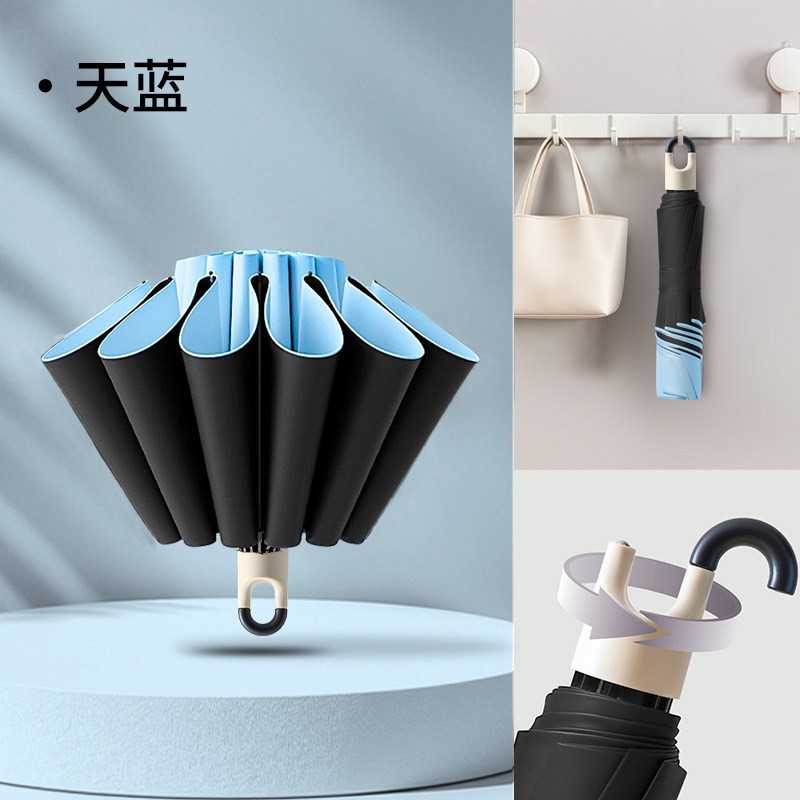 Paraguas Plegable Automático con Mango de Anillo de Hierro y Poliéster Reforzado para Sol y Lluvia image 35