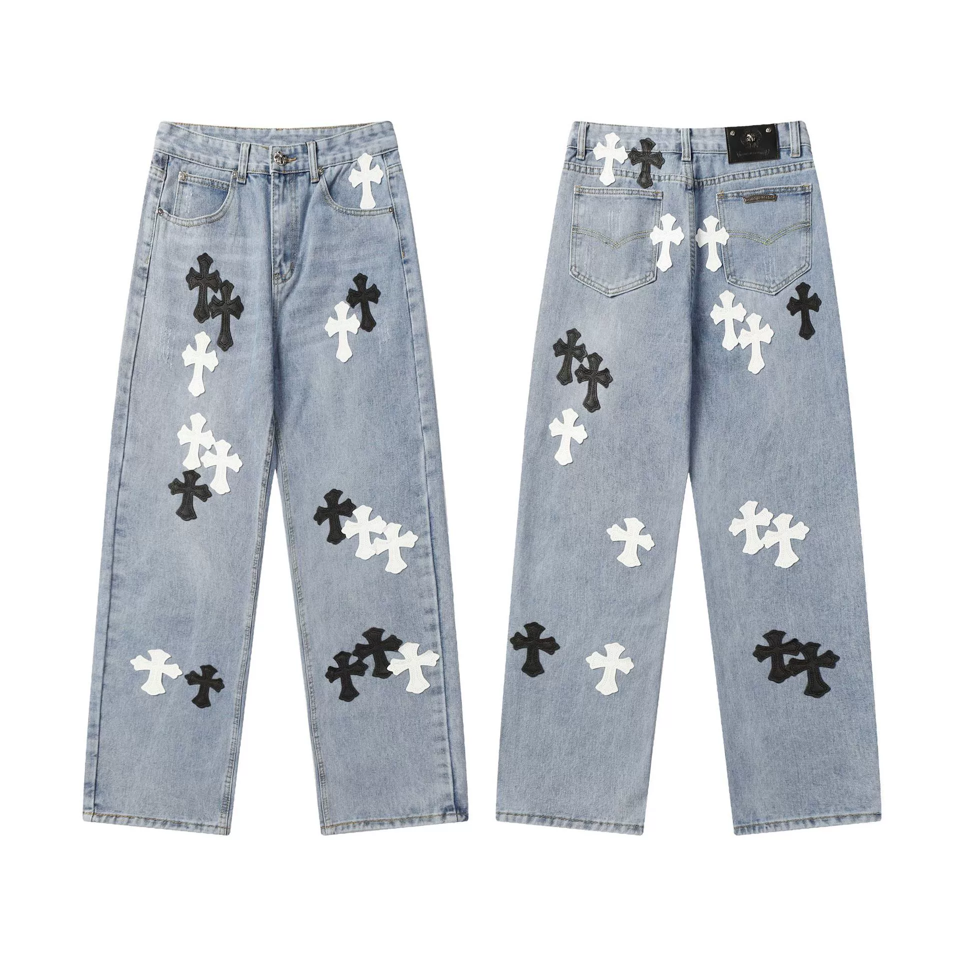 Джинсы из денима для любимой, с вышивкой, oversize, оптовая продажа