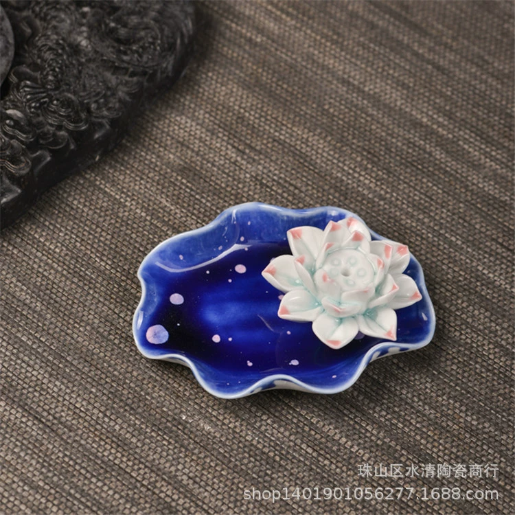 Керамическая диска из лотоса Jingdezhen диска для благовоний ароматная печь для дома украшения лотоса нити благовоний заглушка
