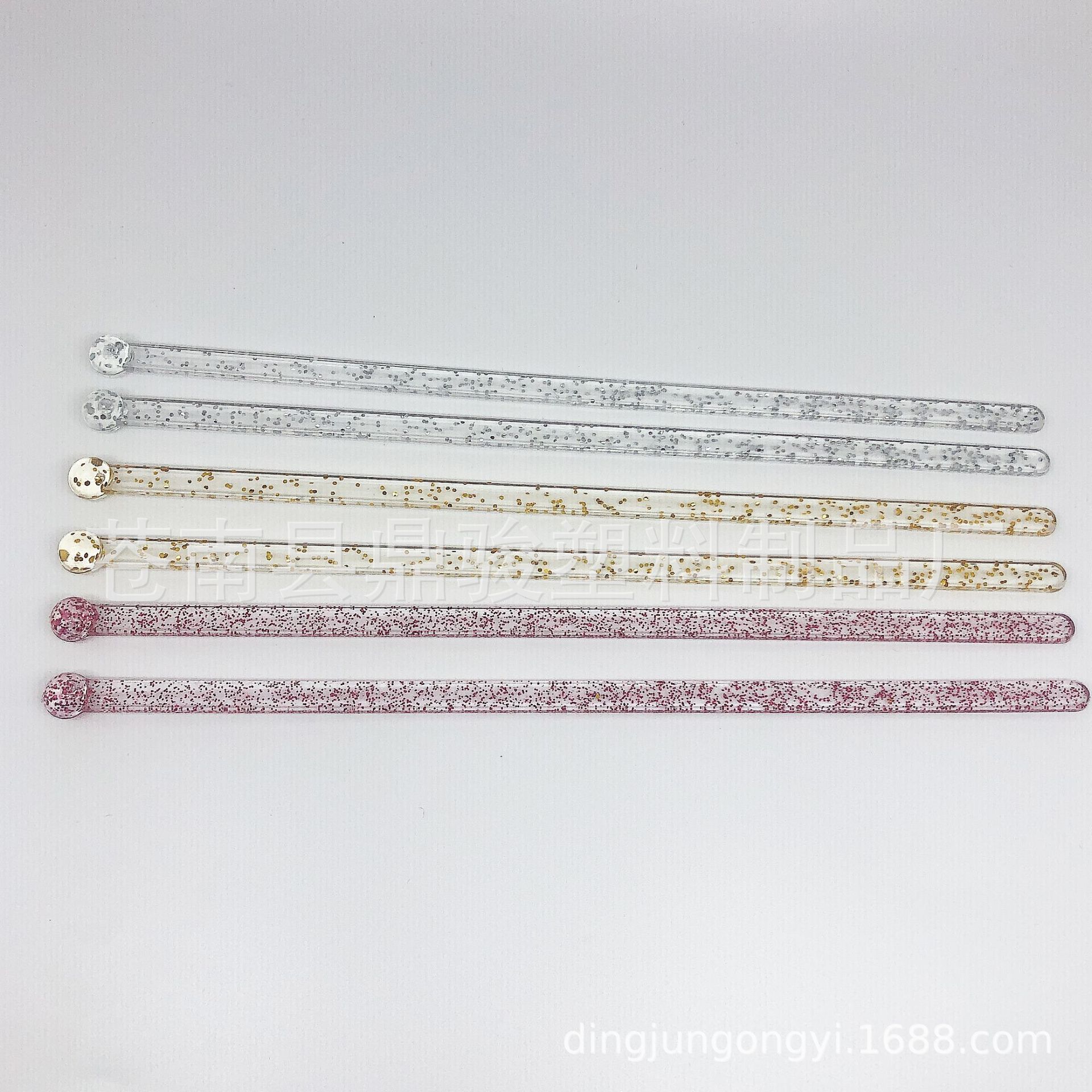 厂家推荐 金色调酒棒 金葱粉调酒棒塑料闪粉搅拌棒 电镀产品