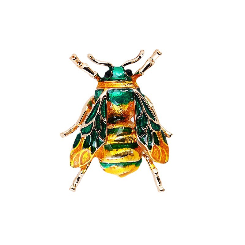 Broche abeille haut de gamme en alliage, motif animal goutte, peinture à l'huile, style européen et américain, vente en gros._voghion.com