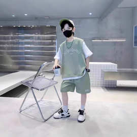 男童夏装套装2025新款夏款中大儿童装夏季男孩运动痞帅气时髦潮酷