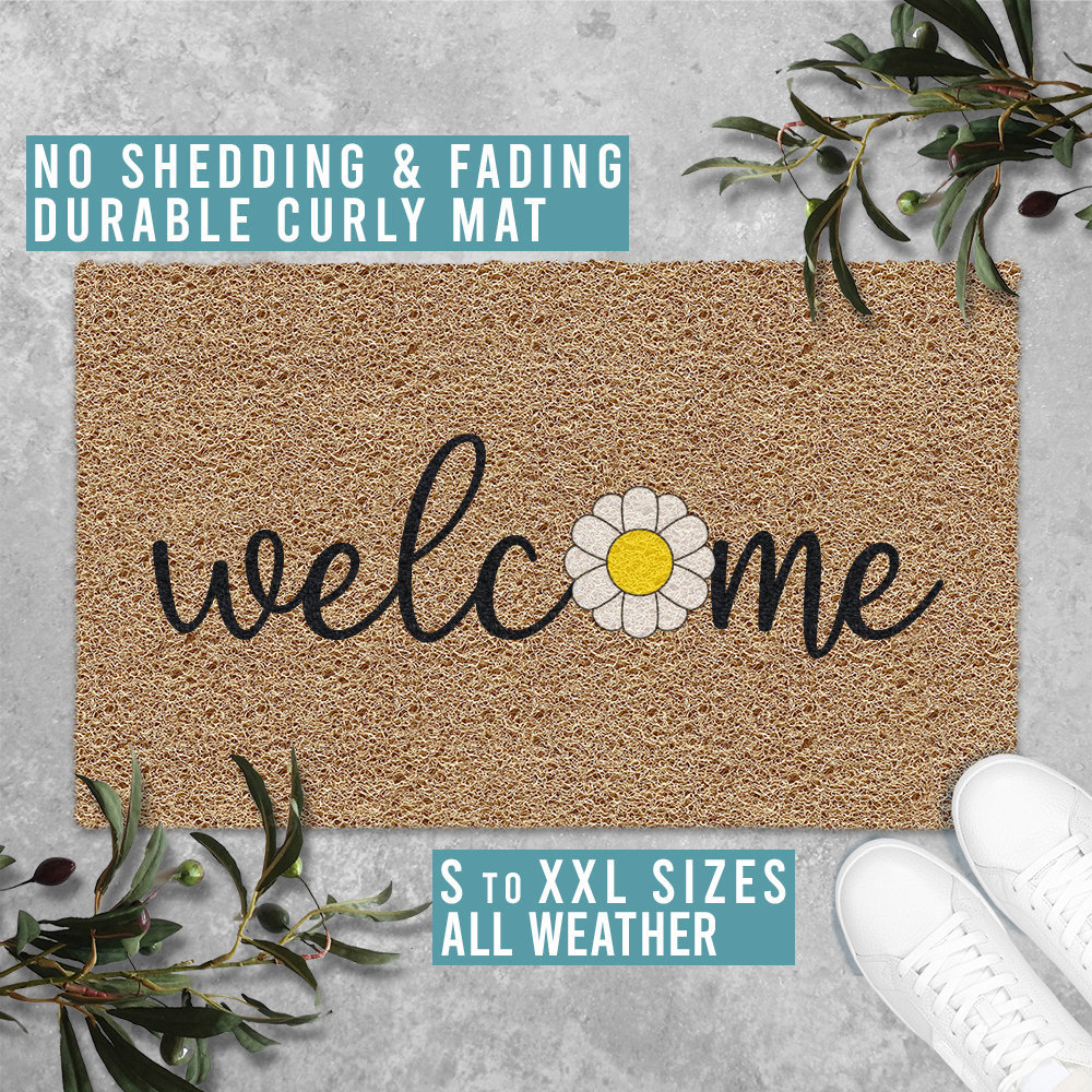 Vítejte, koberec s květinovým motivem, protiskluzová rohožka do vstupních dveří, savá rohožka do koupelny a kuchyně_voghion.com
