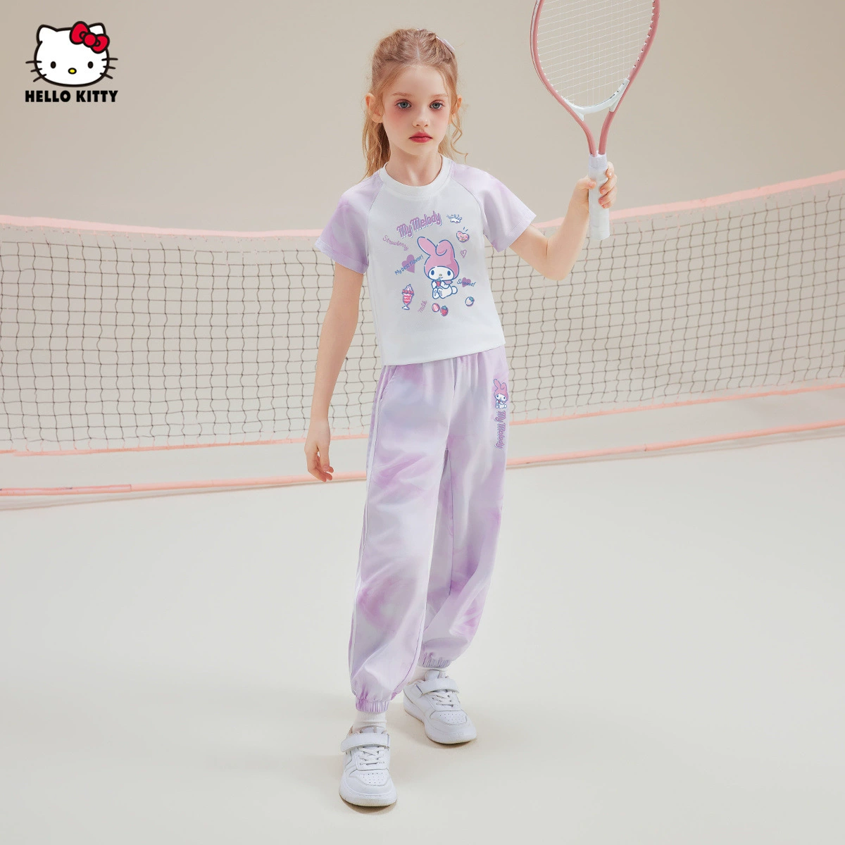 HelloKitty Hello Kitty Girls Летний спортивный набор 2025 новый набор из двух частей