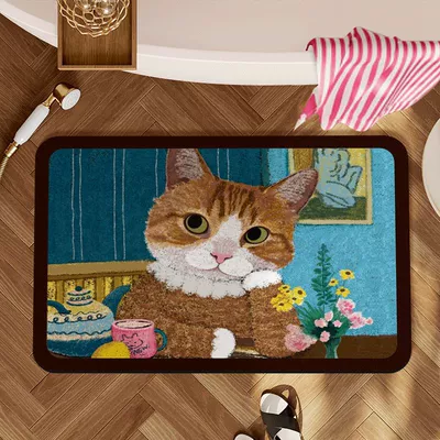 Avtomobil döşəmə paspasları: Floor Mat Bathroom Door Wear-Resistant - kitten-3-bath-mat-4060cm-diatom-mudabsorbent-and-quick-drying
