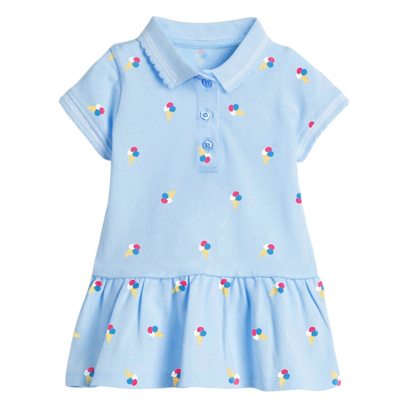 Little Maven falda infantil europea y americana verano nueva ropa infantil de manga corta Vestido de punto falda POLO para niñas
