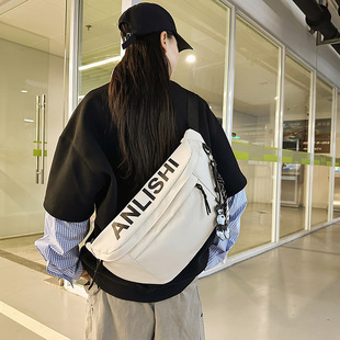 Trendy Brand Ins Simple Large Capacity Crossbody Bag Ruiying All-match Fashion Sports Waist Bag Student Mobile Casual Chest Bag