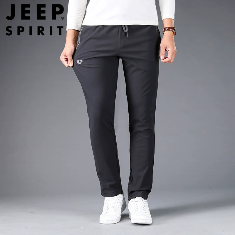 JEEP SPIRIT весна-осень мужские спортивные повседневные модные длинные брюки мужские эластичные брюки большого размера 0069