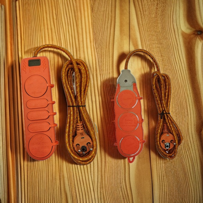 外贸跨境插座双面 单面 欧式排插大万用插孔二圆插座欧规带线插座