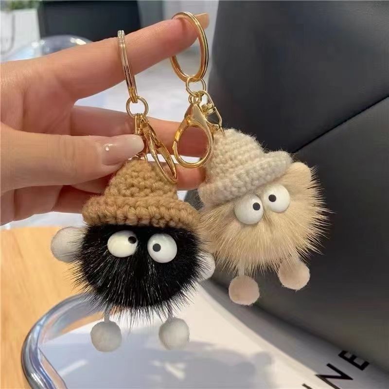 Mink Plush Small Briquettes Keychain Pendant Cute Anime Cartoon Small Briquettes Bag Pendant Gift
