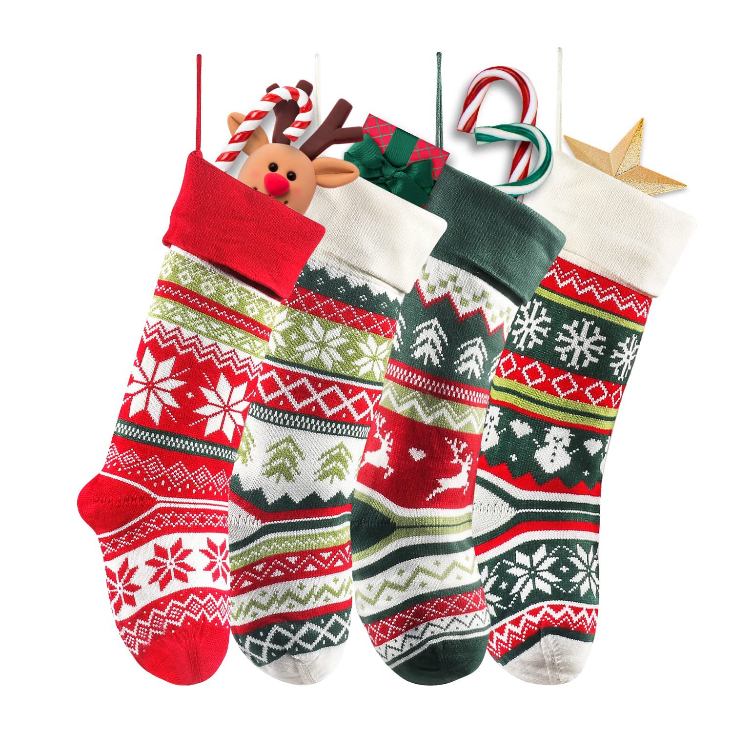 Transfronterizo nuevos calcetines de Navidad dulces de punto bolsa de lana bolsa de regalo escena diseño vacaciones Navidad calcetines decorativos