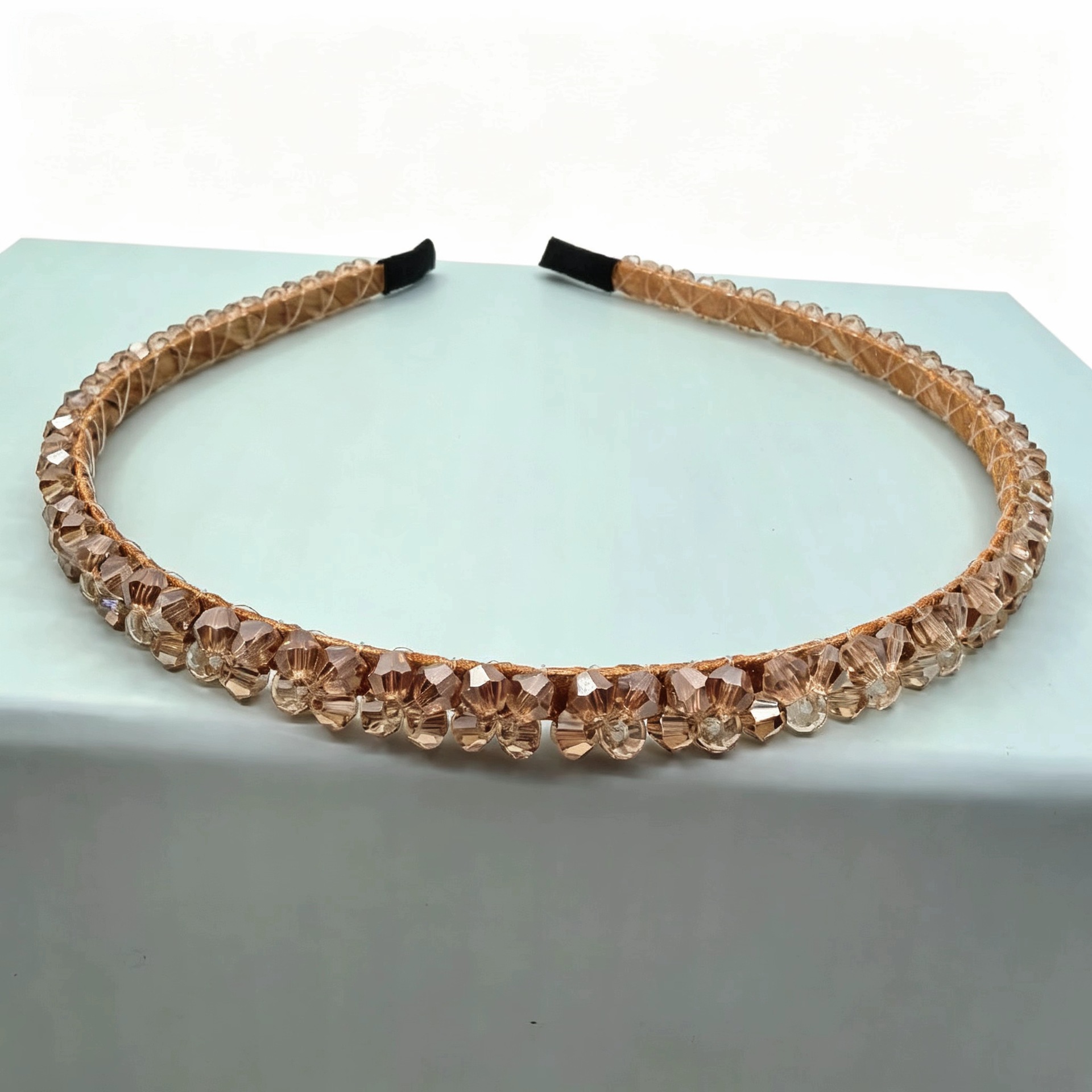Diadema Fina con Cristal de Metal Decorativo para Mujeres