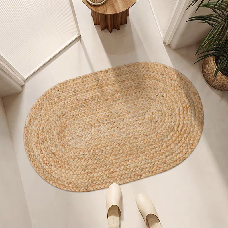 Importación de yute puro natural tejido a mano sin pegamento en la sala de estar alfombra de doble cara alfombra