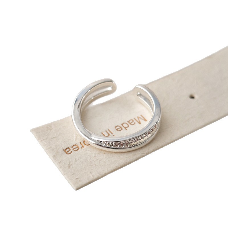 Bague Pour Femme Avec Zircone Micro-serti Design Élégant Et Chic_voghion.com
