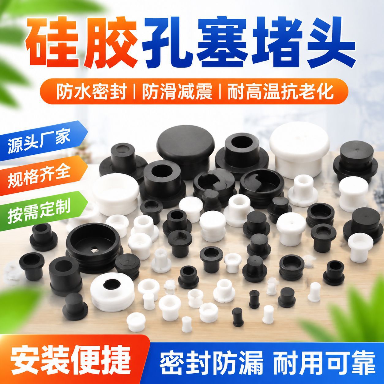 T型硅胶塞子堵头防水橡胶塞花盆底胶塞防滑垫螺丝孔密封胶塞孔塞