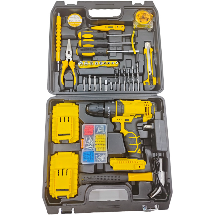 Fábrica de suministro directo de 21v de litio de alta potencia 95 piezas de conjunto de accesorios completos de doble velocidad de taladro eléctrico de impacto