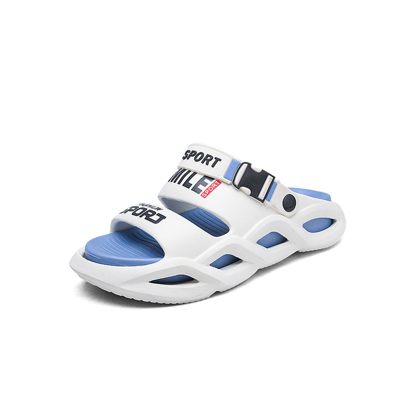 Zapatillas de hombre uso exterior de verano antideslizante suela gruesa sensación de pisando mierda chanclas deportes de playa conducción sandalias de playa de doble uso