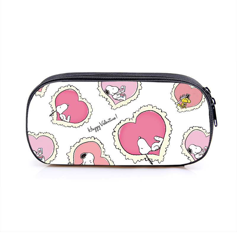 Nuevo Snoopy transfronterizo bolsas de lápiz de gran capacidad creativas caja de papelería de dibujos animados de alto valor de la cara caja de lápiz para estudiantes de primaria