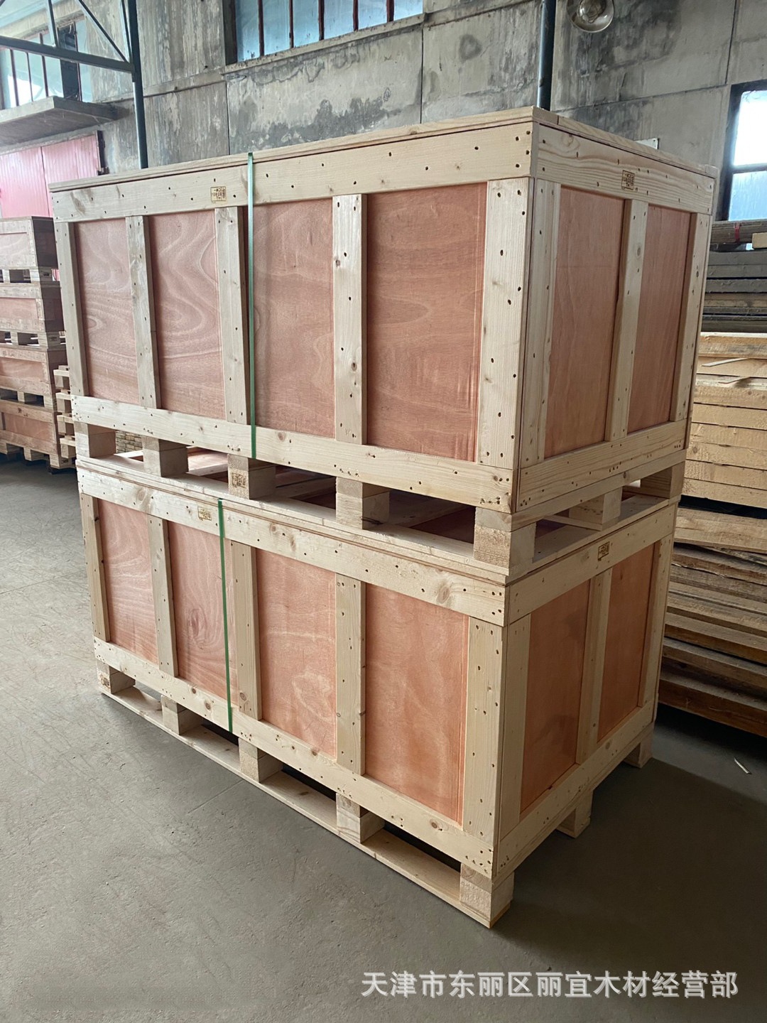 出口木箱定制 钢边箱托盘