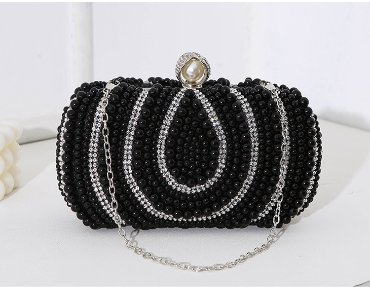 White Black Polyester Water Droplets Square Evening Bags display picture 1