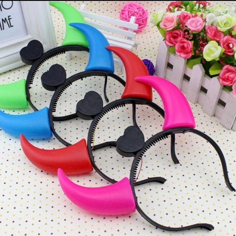 Amazon comercio exterior concierto brillo animador cabello tocado de cuerno de buey para niños corpos de cabello jardín de infantes