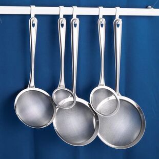 Stainless Steel Mesh Leakage Hot Pot Colander Foaming Spoon Household Kitchen Oil Filter Spoon Oil Grid Oil Proof Spoon Ultra-dense Filter Mesh Sieve
