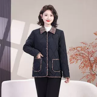 2025新款轻薄棉服时尚韩版短款修身外套女士冬季休闲中老年棉服