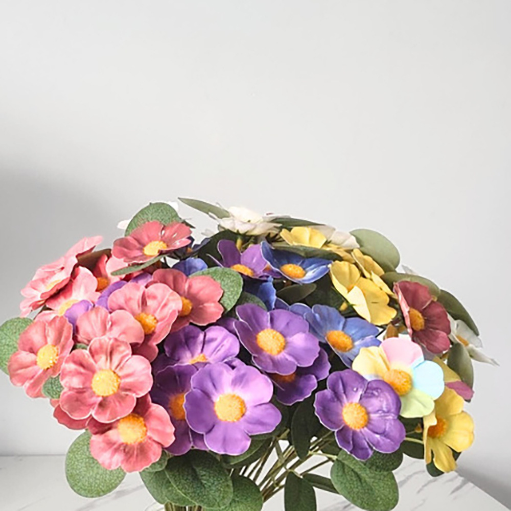 Flores de simulación violeta margarita flor de manzanilla decoración de boda flores flores falsas flores de hotel