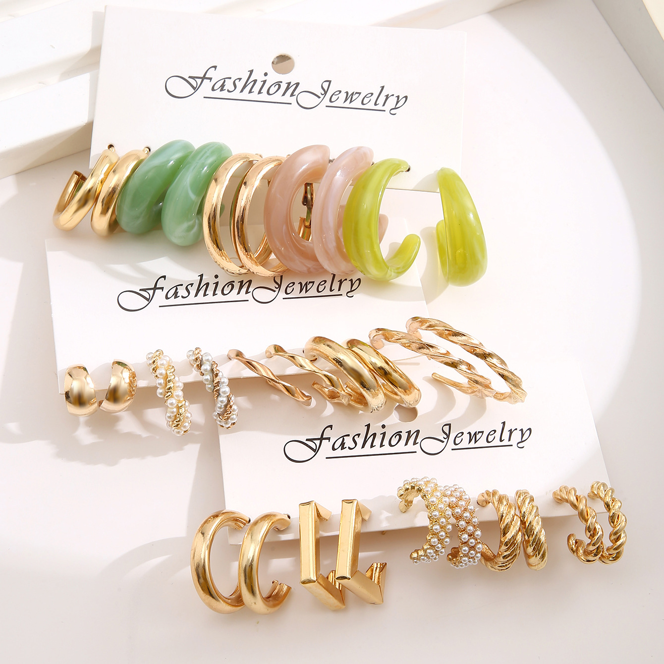 Metal Twist Chain Earrings Set Creative Simple Earrings Geometric Earrings 20 undefined