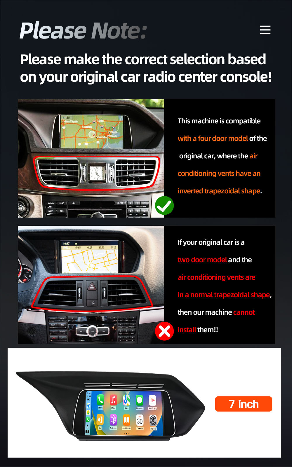 Linux System 7inch Is Suitable for Mercedes-Benz E-Class W212 Central Control Large-Screen Car Navigation Carplay Player