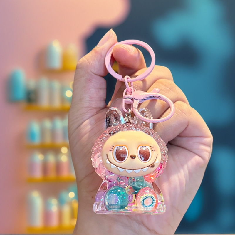 水晶入油Labubu漂流瓶钥匙扣挂件批发创意个性手机挂链精美礼物|undefined