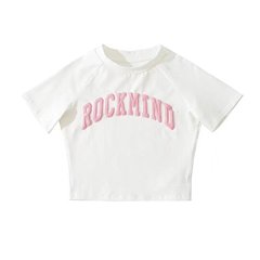 2023年新款設計感字母印花短袖t恤緊身短款辣妹上衣女夏季