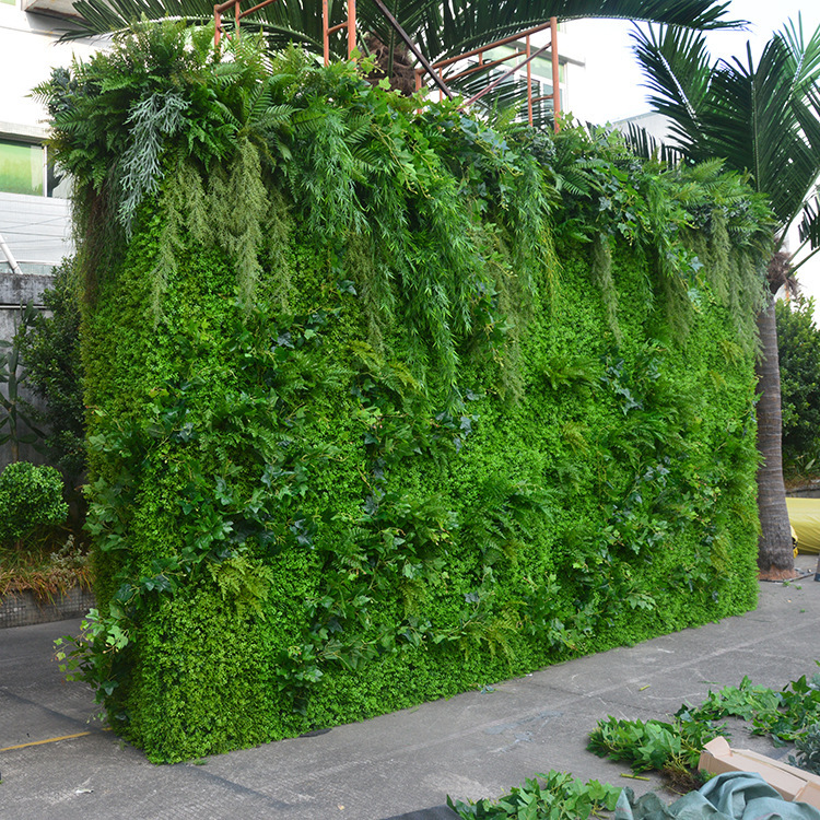 Flor artificial creativa Pared de césped decorativo interior planta verde techo artificial pared de fondo fábrica al por mayor Pared de Planta artificial