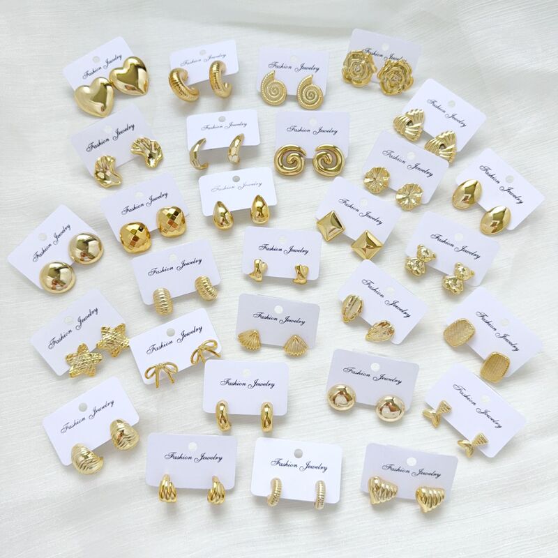 Amazon Foreign Trade Cross-Border Best-Selling Women's Earrings Light Luxury Fashion Ccb Earrings Niche Design Simple Earrings Wholesale