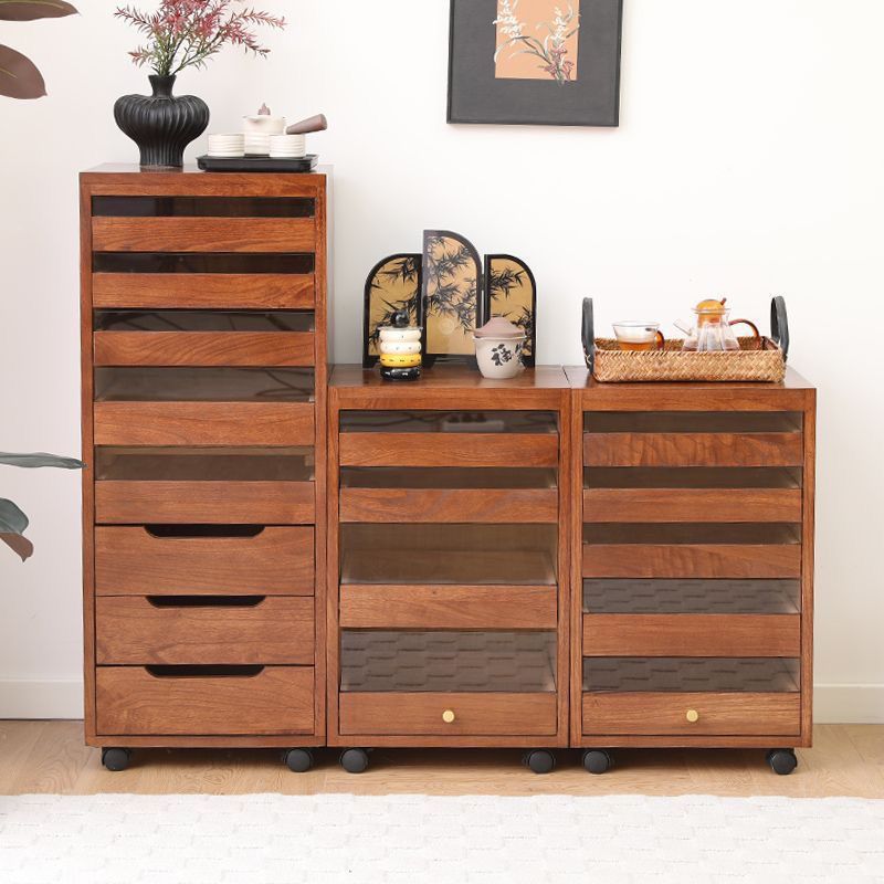 Solid Wood Dental Cabinet Tea Cup Tea Set Storage Locker Modern Light Luxury Floor-Standing Jewelry Storage Cabinet Tea Cabinet