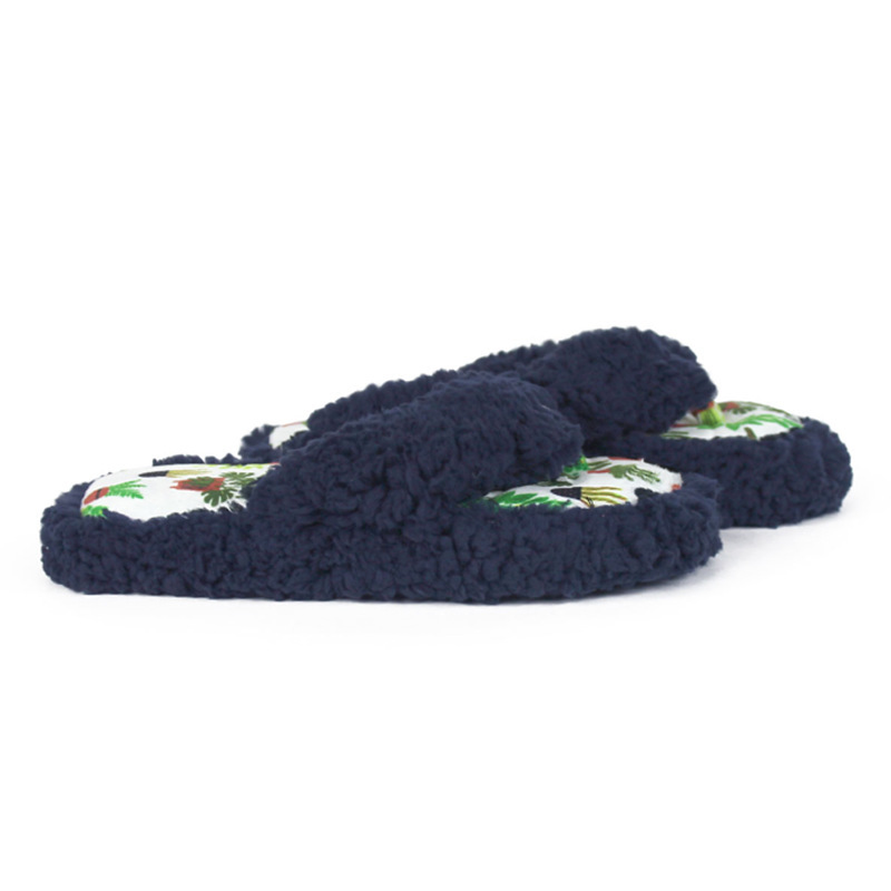 Scarpe da interno in memory foam termico leggero da camera da letto estivo autunnale in velluto da donna con punta chiusa e punta aperta_voghion.com