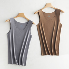 Men's Autumn/Winter New Warmth-Generating Round-Neck Seamless Acrylic Fiber Felt Enhanced Thick Slimming Base Vest