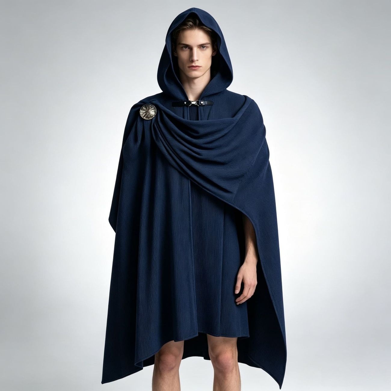 Unisex Medieval Retro Halloween Cloak Corduroy Cosplay Performance Cape Stage Costume